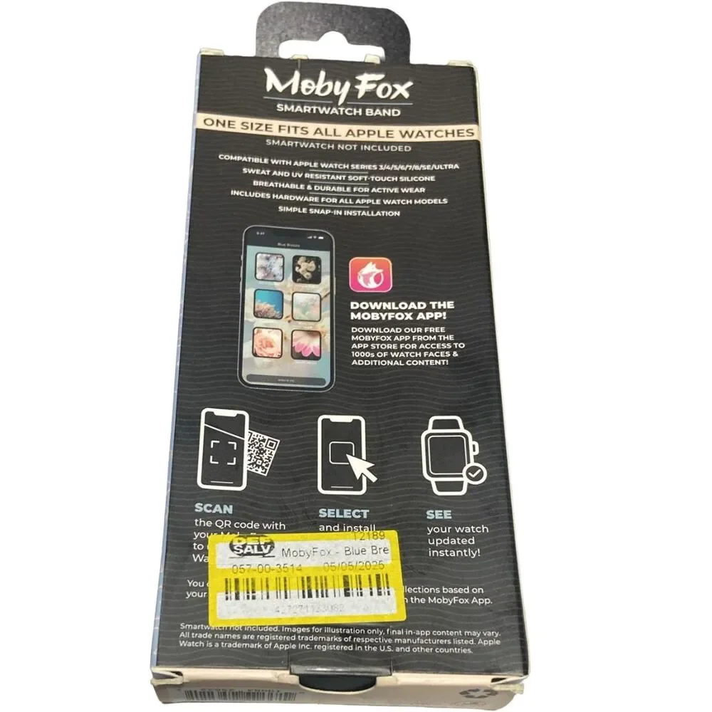 MobyFox Blue Breeze Smart Watch Band 38-45mm for Apple Watch One Size New
